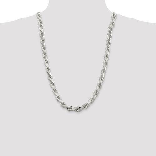 Sterling Silver 10.25mm Diamond-cut Rope Chain - Seattle Gold Grillz