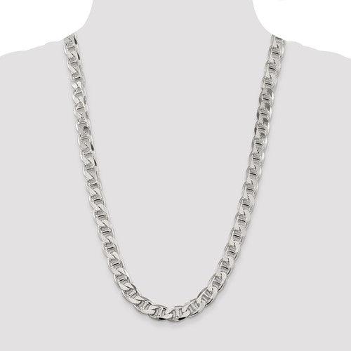 Sterling Silver 10.5mm Flat Anchor Chain - Seattle Gold Grillz