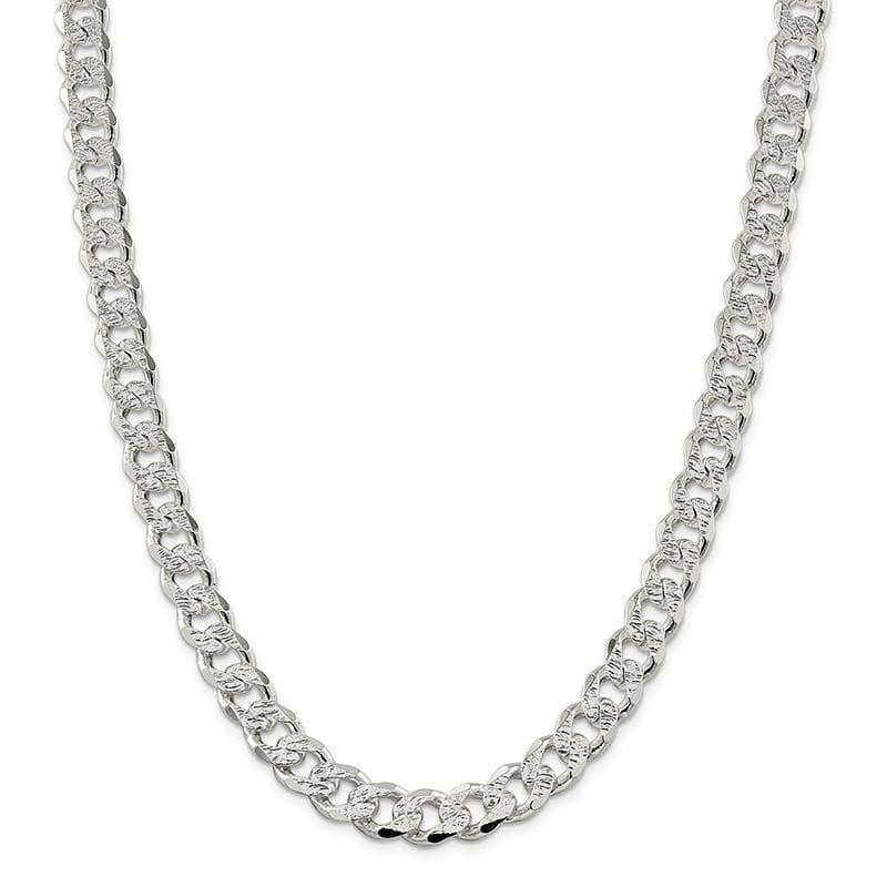 Sterling Silver 10.5mm Pave Curb Chain - Seattle Gold Grillz