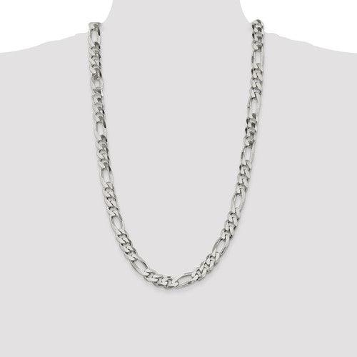 Sterling Silver 10.75mm Figaro Chain - Seattle Gold Grillz