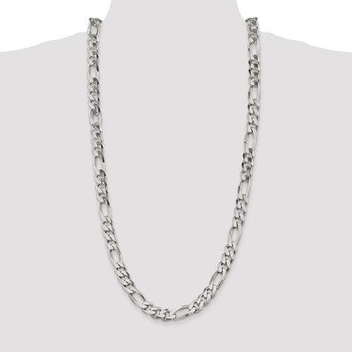 Sterling Silver 10.75mm Figaro Chain - Seattle Gold Grillz