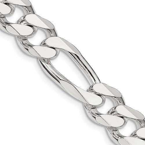Sterling Silver 10.75mm Figaro Chain - Seattle Gold Grillz