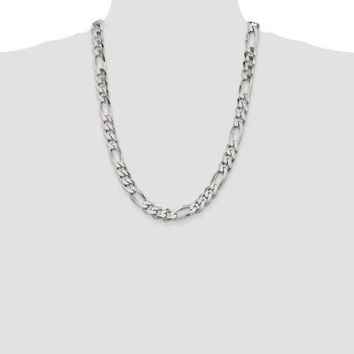 Sterling Silver 10.75mm Figaro Chain - Seattle Gold Grillz