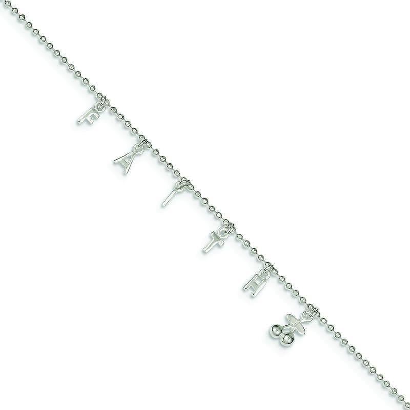 Sterling Silver 10 w-1ext. Anklet - Seattle Gold Grillz