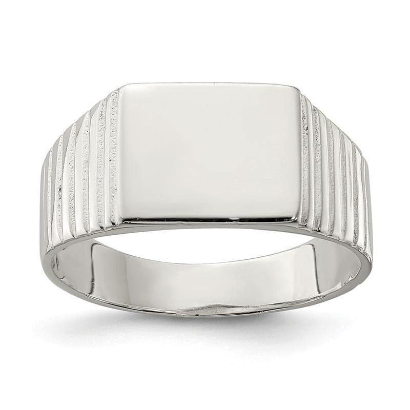 Sterling Silver 10x12mm Open Back Signet Ring - Seattle Gold Grillz