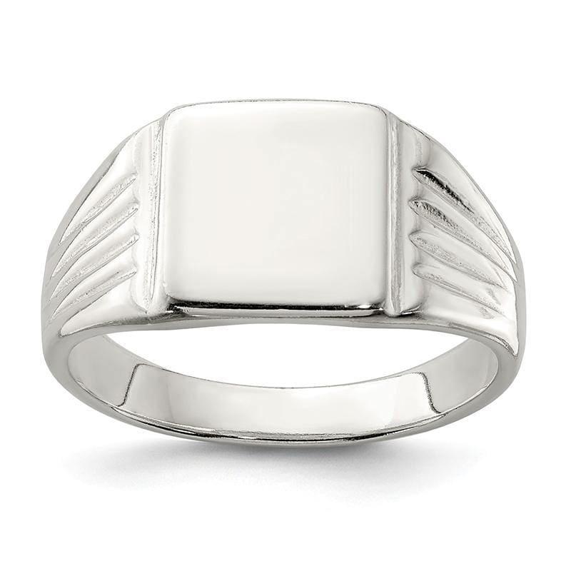 Sterling Silver 11x11mm Open Back Signet Ring - Seattle Gold Grillz