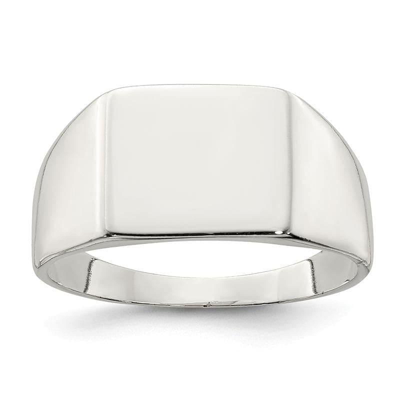 Sterling Silver 11x12mm Closed Back Signet Ring - Seattle Gold Grillz
