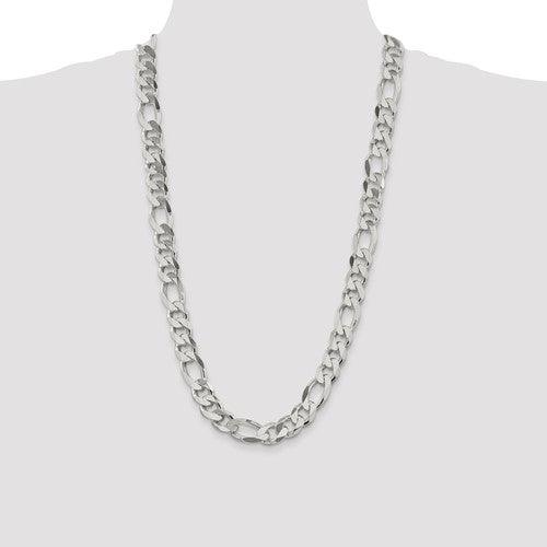 Sterling Silver 13.50mm Figaro Chain - Seattle Gold Grillz