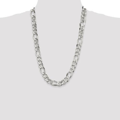 Sterling Silver 13.50mm Figaro Chain - Seattle Gold Grillz