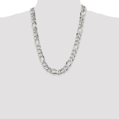 Sterling Silver 13.50mm Figaro Chain - Seattle Gold Grillz