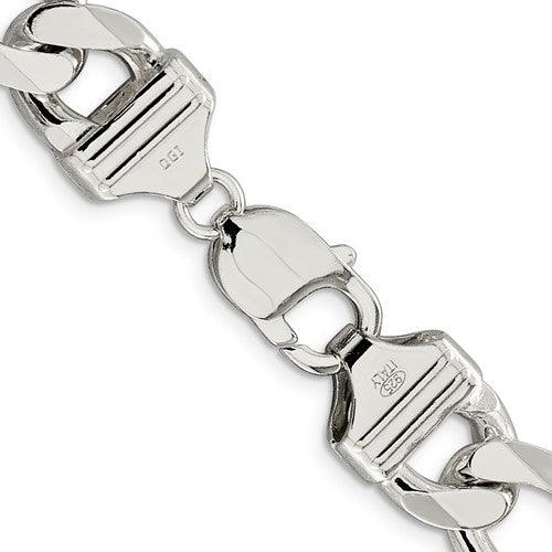 Sterling Silver 13.50mm Figaro Chain - Seattle Gold Grillz