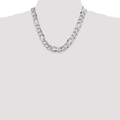 Sterling Silver 13.50mm Figaro Chain - Seattle Gold Grillz