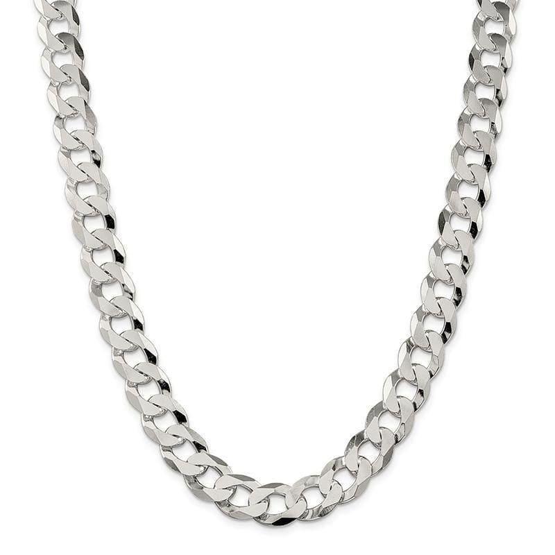 Sterling Silver 13mm Beveled Curb Chain - Seattle Gold Grillz