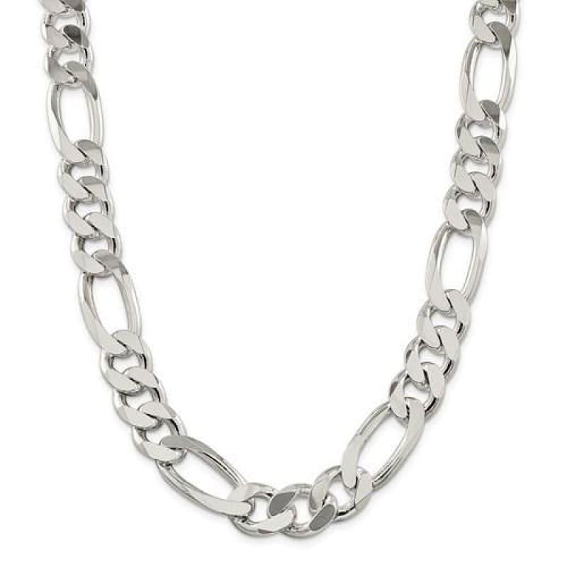 Sterling Silver 15mm Figaro Chain - Seattle Gold Grillz
