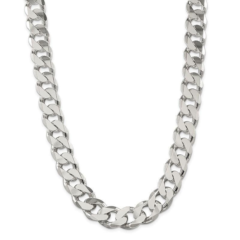 Sterling Silver 16.2mm Curb Chain - Seattle Gold Grillz