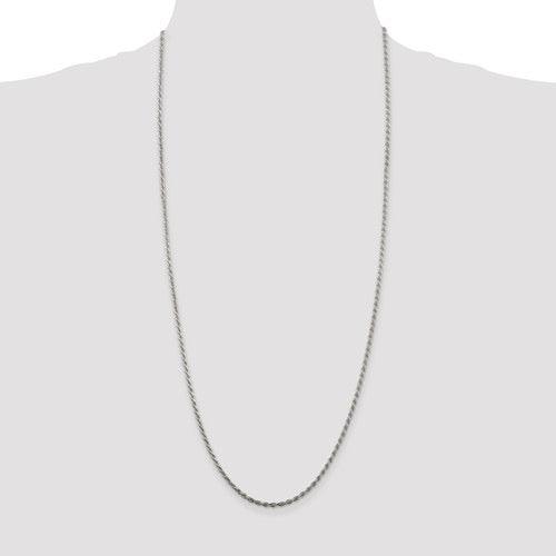 Sterling Silver 2.25mm Diamond-cut Rope Chain - Seattle Gold Grillz
