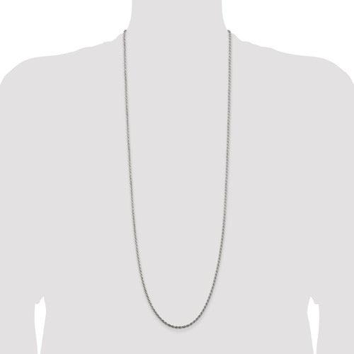Sterling Silver 2.25mm Diamond-cut Rope Chain - Seattle Gold Grillz