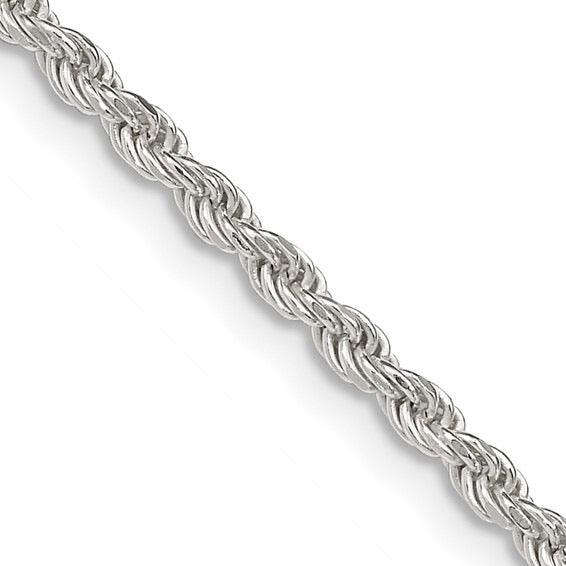 Sterling Silver 2.25mm Diamond-cut Rope Chain - Seattle Gold Grillz