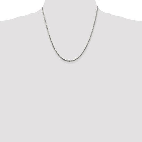Sterling Silver 2.25mm Diamond-cut Rope Chain - Seattle Gold Grillz