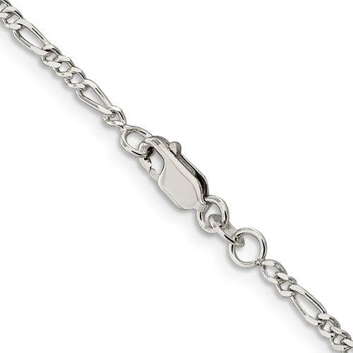 Sterling Silver 2.25mm Figaro Chain - Seattle Gold Grillz