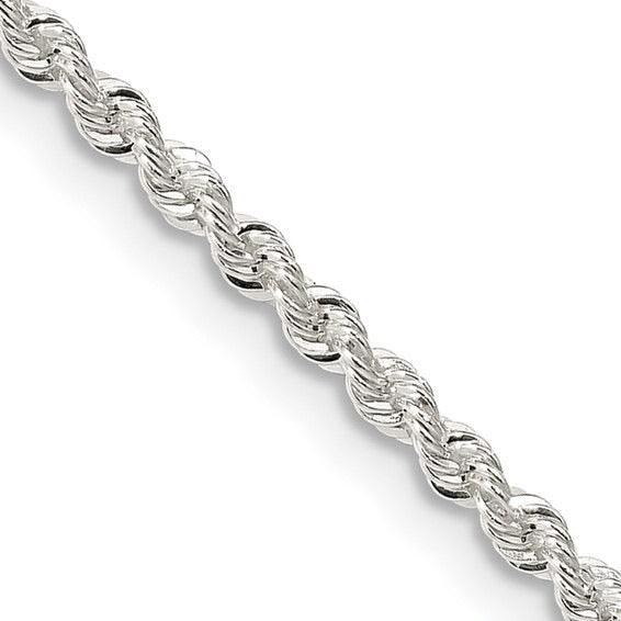 Sterling Silver 2.3mm Solid Rope Chain - Seattle Gold Grillz