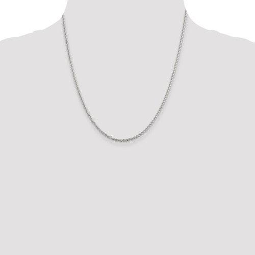 Sterling Silver 2.3mm Solid Rope Chain - Seattle Gold Grillz