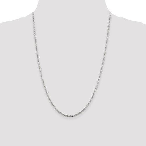 Sterling Silver 2.3mm Solid Rope Chain - Seattle Gold Grillz