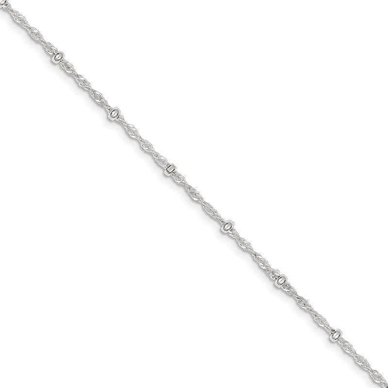 Sterling Silver 2.50mm Fancy Anklet - Seattle Gold Grillz