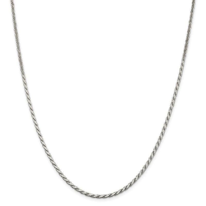 Sterling Silver 2.50mm Flat Rope Chain - Seattle Gold Grillz