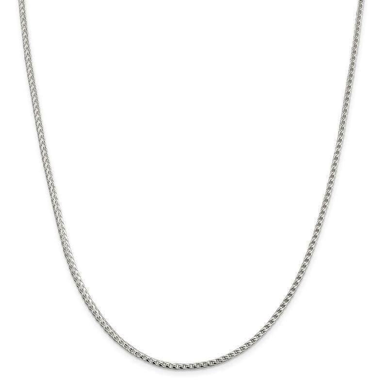 Sterling Silver 2.55mm Diamond Cut Square Franco Necklace - Seattle Gold Grillz