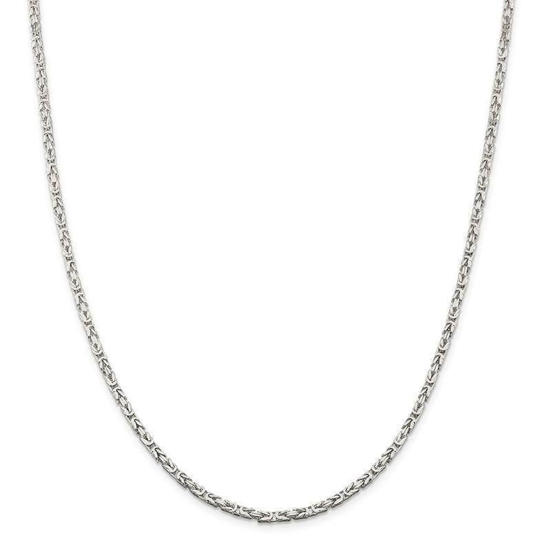 Sterling Silver 2.5mm Byzantine Chain - Seattle Gold Grillz