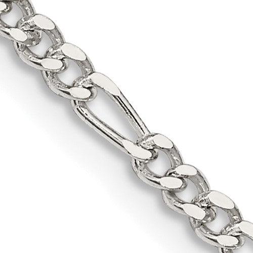 Sterling Silver 2.5mm Figaro Chain - Seattle Gold Grillz