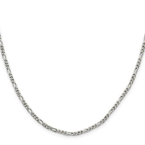 Sterling Silver 2.5mm Figaro Chain - Seattle Gold Grillz