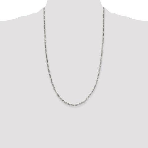 Sterling Silver 2.5mm Figaro Chain - Seattle Gold Grillz