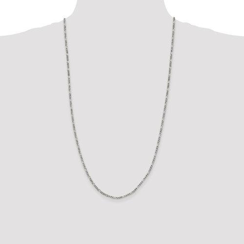 Sterling Silver 2.5mm Figaro Chain - Seattle Gold Grillz