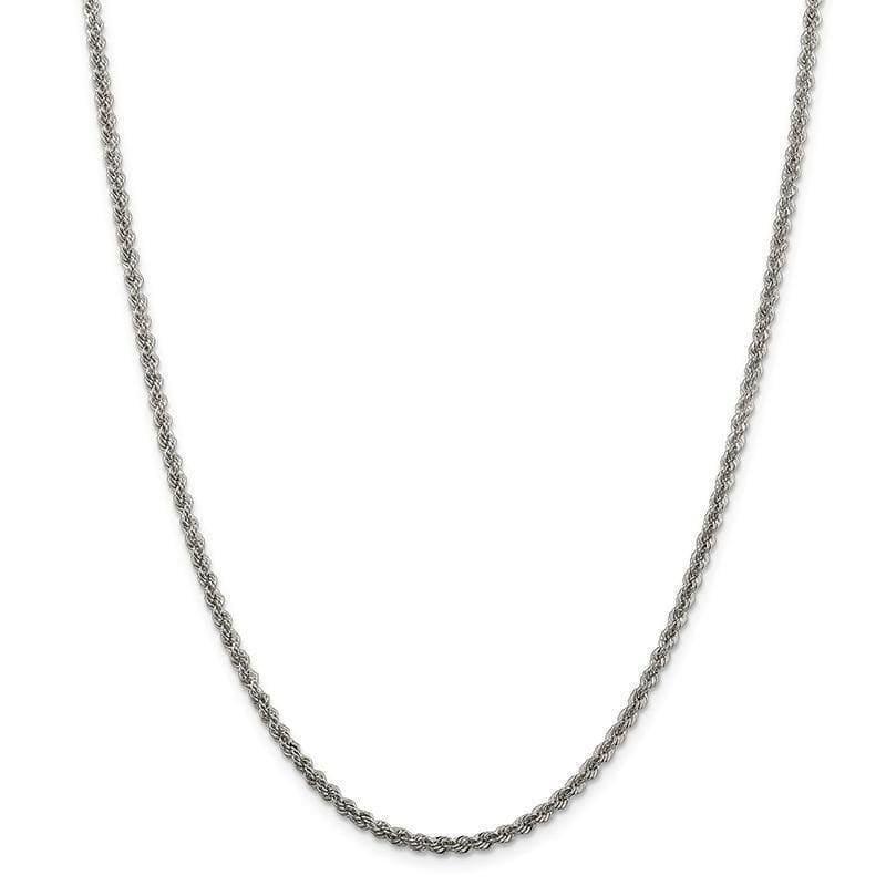 Sterling Silver 2.5mm Solid Rope Chain - Seattle Gold Grillz