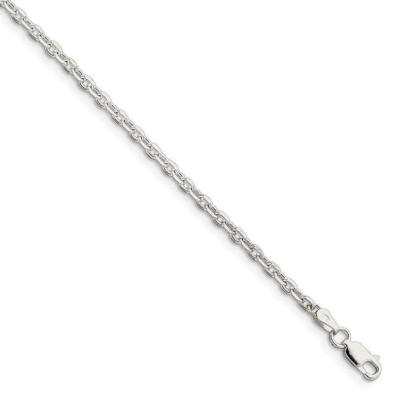 Sterling Silver 2.75mm Diamond-cut Cable Bracelet - Seattle Gold Grillz