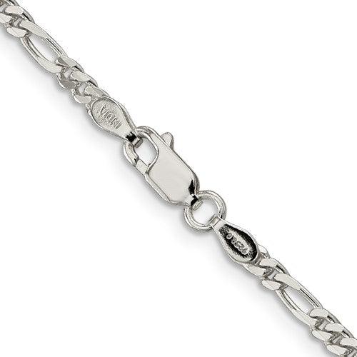 Sterling Silver 2.85mm Figaro Chain - Seattle Gold Grillz