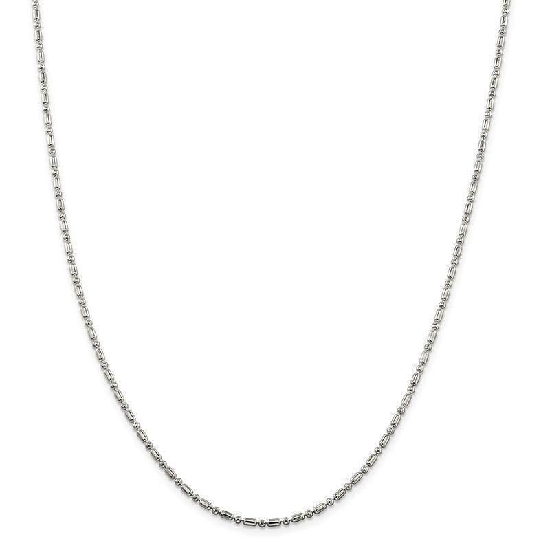 Sterling Silver 2mm Fancy Beaded Chain - Seattle Gold Grillz