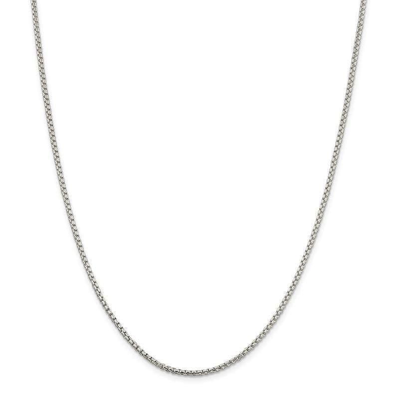 Sterling Silver 2mm Round Box Chain - Seattle Gold Grillz