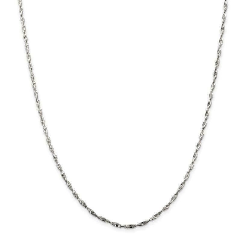 Sterling Silver 2mm Twisted Herringbone Chain - Seattle Gold Grillz