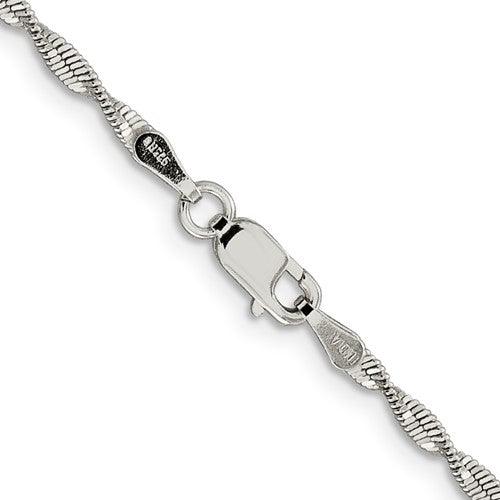 Sterling Silver 2mm Twisted Herringbone Chain - Seattle Gold Grillz