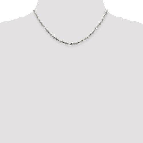Sterling Silver 2mm Twisted Herringbone Chain - Seattle Gold Grillz