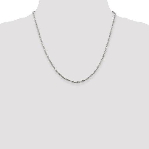 Sterling Silver 2mm Twisted Herringbone Chain - Seattle Gold Grillz
