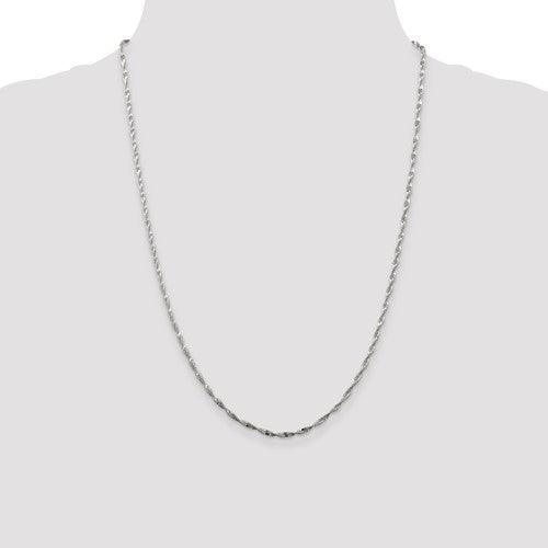 Sterling Silver 2mm Twisted Herringbone Chain - Seattle Gold Grillz