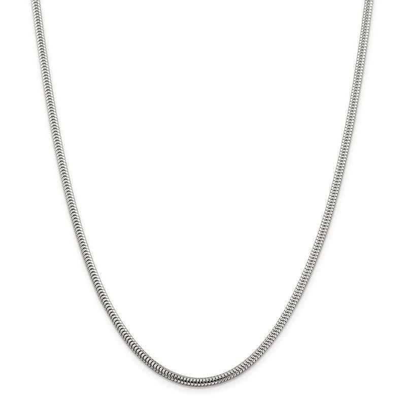 Sterling Silver 3.00mm Round Snake Chain - Seattle Gold Grillz