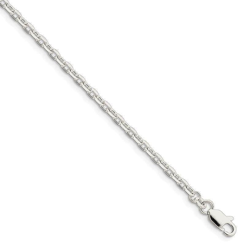 Sterling Silver 3.25mm Beveled Oval Cable Bracelet - Seattle Gold Grillz