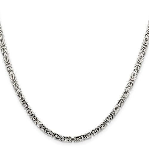 Sterling Silver 3.25mm Byzantine Chain - Seattle Gold Grillz