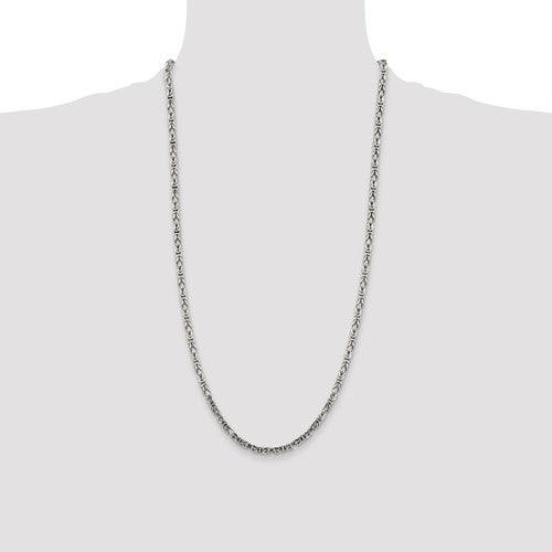 Sterling Silver 3.25mm Byzantine Chain - Seattle Gold Grillz