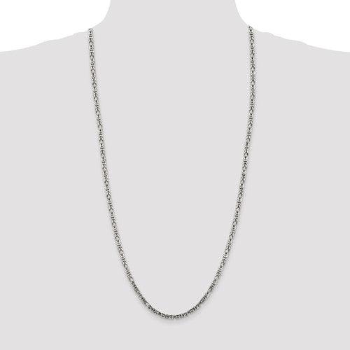 Sterling Silver 3.25mm Byzantine Chain - Seattle Gold Grillz